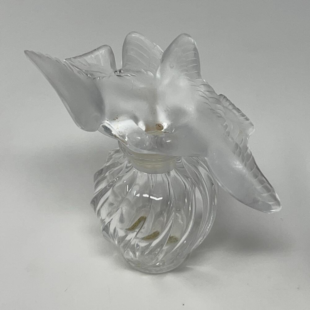 Vintage Nina Ricci L'Air du Temps Lalique Crystal Perfume Bottle 1 Oz Two Doves